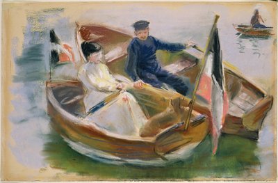 Two Boats with Flags, Wannsee, 1910 by Max Liebermann